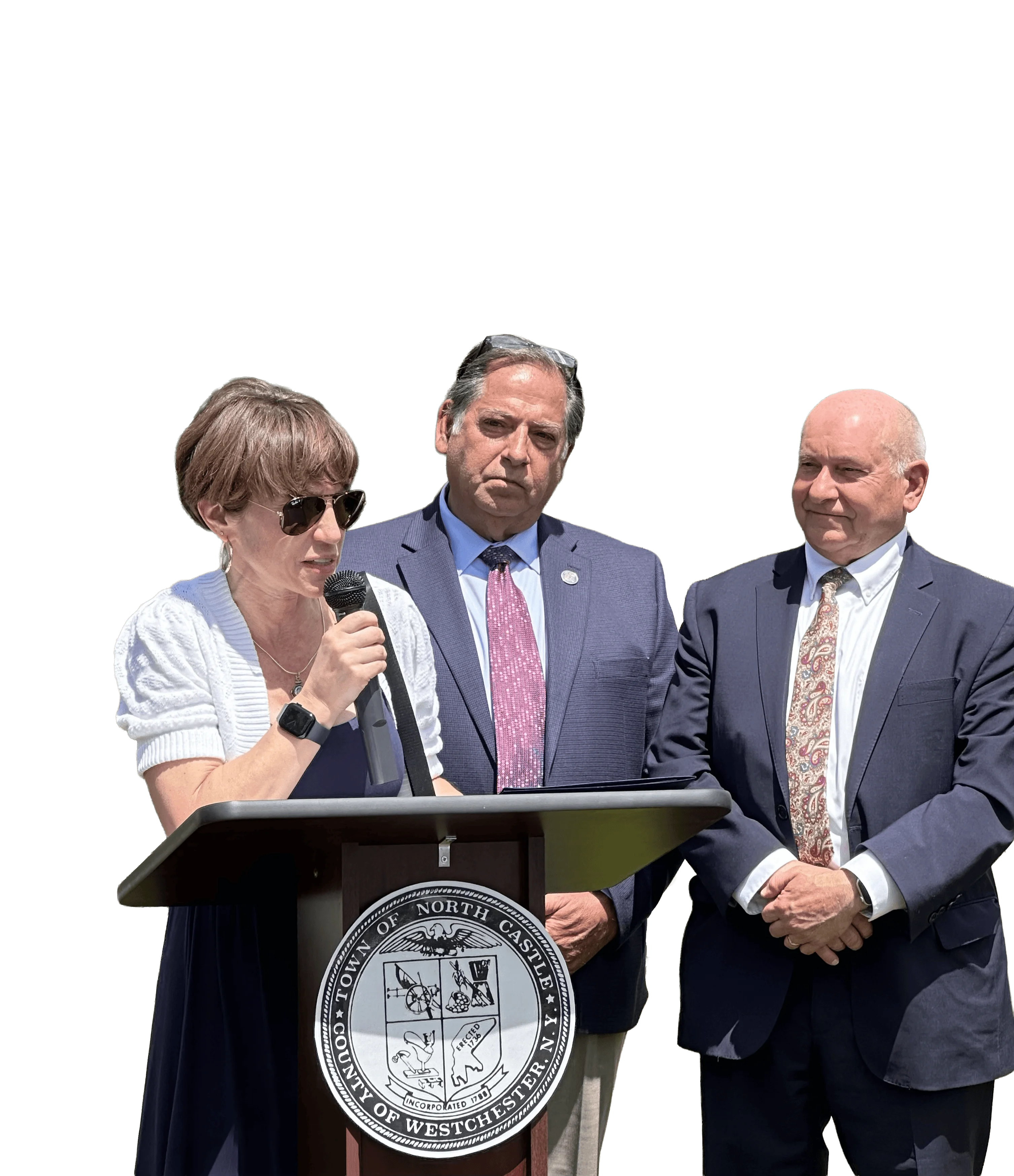 Margaret Cunzio, Town Supervisor Joseph Rende, Assemblyman Chris Burdick